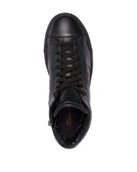 schwarze hohe Sneakers aus Leder von Santoni