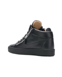 schwarze hohe Sneakers aus Leder von Giuseppe Zanotti Design