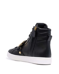 schwarze hohe Sneakers aus Leder von Moschino