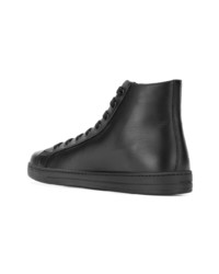 schwarze hohe Sneakers aus Leder von Prada