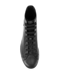 schwarze hohe Sneakers aus Leder von Prada