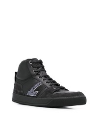 schwarze hohe Sneakers aus Leder von Lanvin