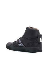 schwarze hohe Sneakers aus Leder von Lanvin