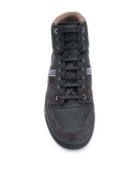 schwarze hohe Sneakers aus Leder von Lanvin