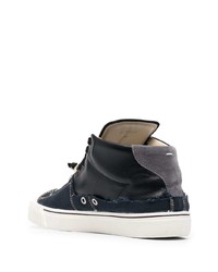 schwarze hohe Sneakers aus Leder von Maison Margiela