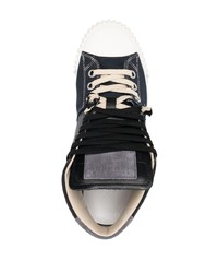 schwarze hohe Sneakers aus Leder von Maison Margiela