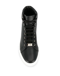 schwarze hohe Sneakers aus Leder von Philipp Plein