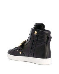 schwarze hohe Sneakers aus Leder von Moschino