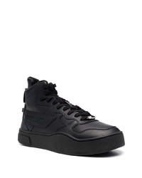 schwarze hohe Sneakers aus Leder von Diesel