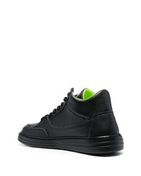 schwarze hohe Sneakers aus Leder von MSGM