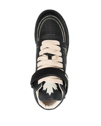 schwarze hohe Sneakers aus Leder von DSQUARED2