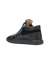 schwarze hohe Sneakers aus Leder von Giuseppe Zanotti Design