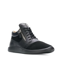 schwarze hohe Sneakers aus Leder von Giuseppe Zanotti Design