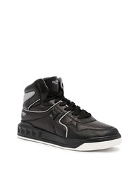 schwarze hohe Sneakers aus Leder von Valentino Garavani