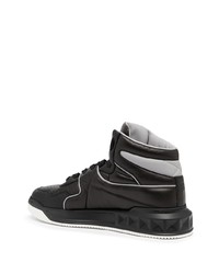 schwarze hohe Sneakers aus Leder von Valentino Garavani