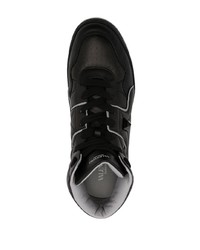 schwarze hohe Sneakers aus Leder von Valentino Garavani