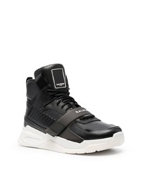 schwarze hohe Sneakers aus Leder von Balmain