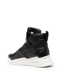 schwarze hohe Sneakers aus Leder von Balmain