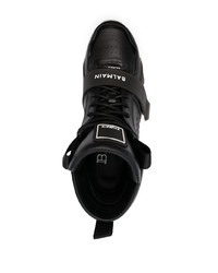 schwarze hohe Sneakers aus Leder von Balmain