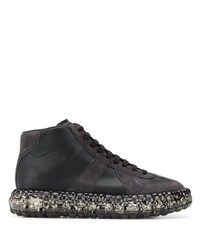 schwarze hohe Sneakers aus Leder von Maison Margiela