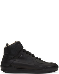 schwarze hohe Sneakers aus Leder von Maison Margiela