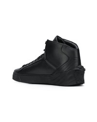 schwarze hohe Sneakers aus Leder von Versace