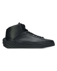 schwarze hohe Sneakers aus Leder von Versace