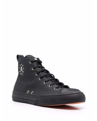 schwarze hohe Sneakers aus Leder von Philipp Plein