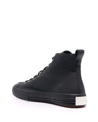 schwarze hohe Sneakers aus Leder von Philipp Plein