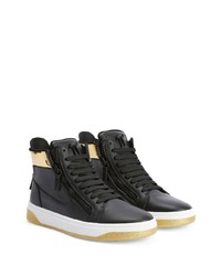 schwarze hohe Sneakers aus Leder von Giuseppe Zanotti