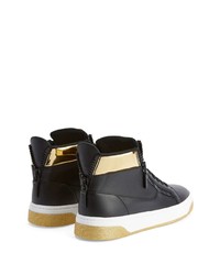 schwarze hohe Sneakers aus Leder von Giuseppe Zanotti