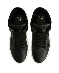 schwarze hohe Sneakers aus Leder von Giuseppe Zanotti