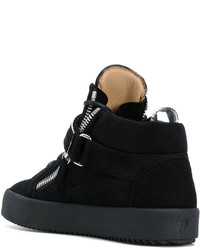 schwarze hohe Sneakers aus Leder von Giuseppe Zanotti Design