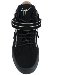 schwarze hohe Sneakers aus Leder von Giuseppe Zanotti Design