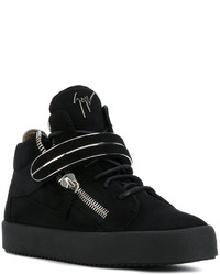 schwarze hohe Sneakers aus Leder von Giuseppe Zanotti Design