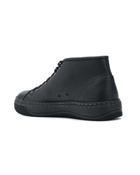 schwarze hohe Sneakers aus Leder von Lanvin