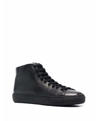 schwarze hohe Sneakers aus Leder von BOSS HUGO BOSS