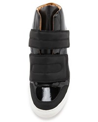 schwarze hohe Sneakers aus Leder von Maison Martin Margiela