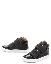 schwarze hohe Sneakers aus Leder von Maison Martin Margiela