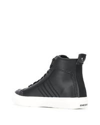 schwarze hohe Sneakers aus Leder von Diesel