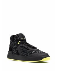 schwarze hohe Sneakers aus Leder von Balmain