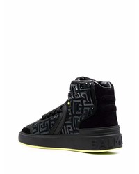 schwarze hohe Sneakers aus Leder von Balmain