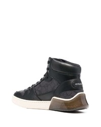 schwarze hohe Sneakers aus Leder von Coach