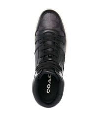 schwarze hohe Sneakers aus Leder von Coach