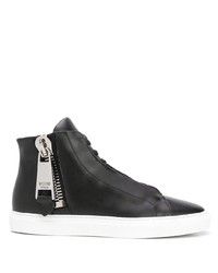 schwarze hohe Sneakers aus Leder von Moschino
