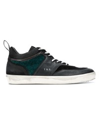 schwarze hohe Sneakers aus Leder von Leather Crown