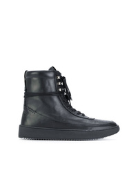 schwarze hohe Sneakers aus Leder von Newams