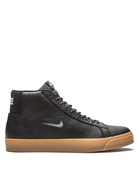 schwarze hohe Sneakers aus Leder von Nike