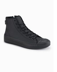 schwarze hohe Sneakers aus Leder von OMBRE