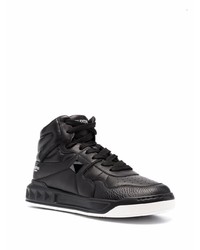 schwarze hohe Sneakers aus Leder von Valentino Garavani